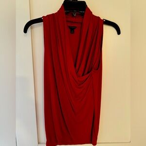 Ann Taylor Silky Red Sleeveless Top Size Medium